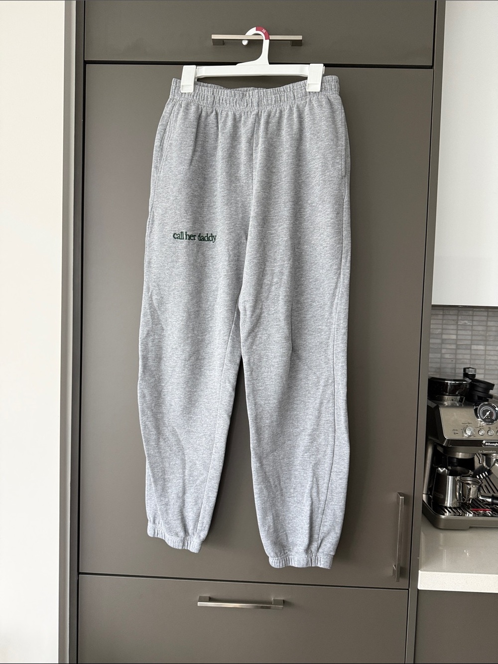 Call Her Daddy grey Sweatpants with Embroidered “call her daddy” size M